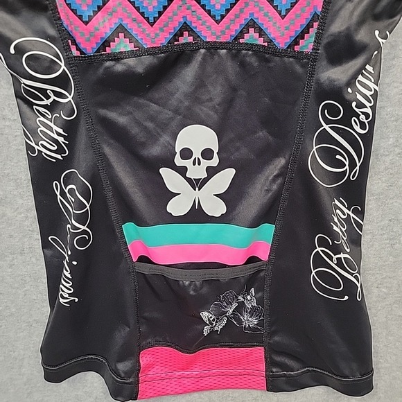 Hincapie x Betty Designs Cycling Top Womens M Cycling Jersey Skull Butterfly - Picture 8 of 13